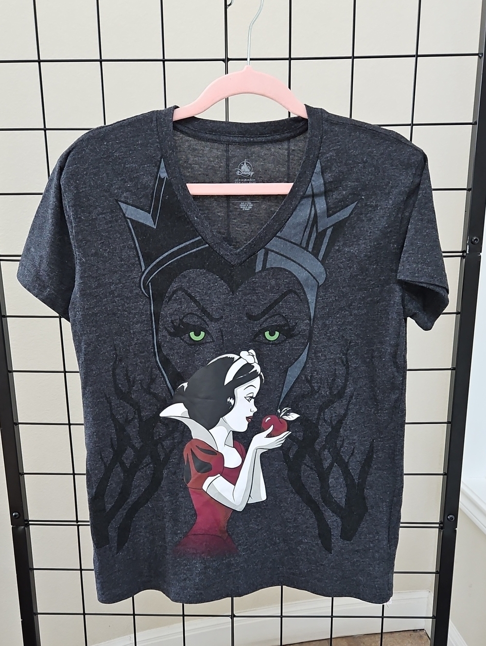 Disney Snow White & Evil Queen Graphic Tee - Charcoal with Red Accents